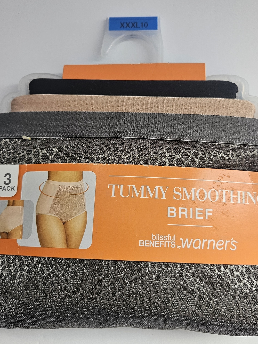 Warner's Women Tummy Smoothing Briefs - Black, Beige, Gray (3-Pack) Xxxl (10)